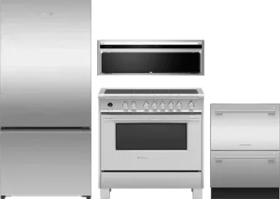 4 Piece Package Includes Refrigerator, Range, Hood And Dishwasher